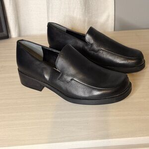 Franco Sarto Black Leather Women's Loafers